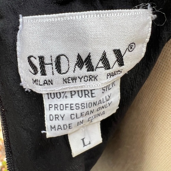 Vintage Sho Max gorgeous beaded sequins dress black bronze floral Sz M - Picture 11 of 12